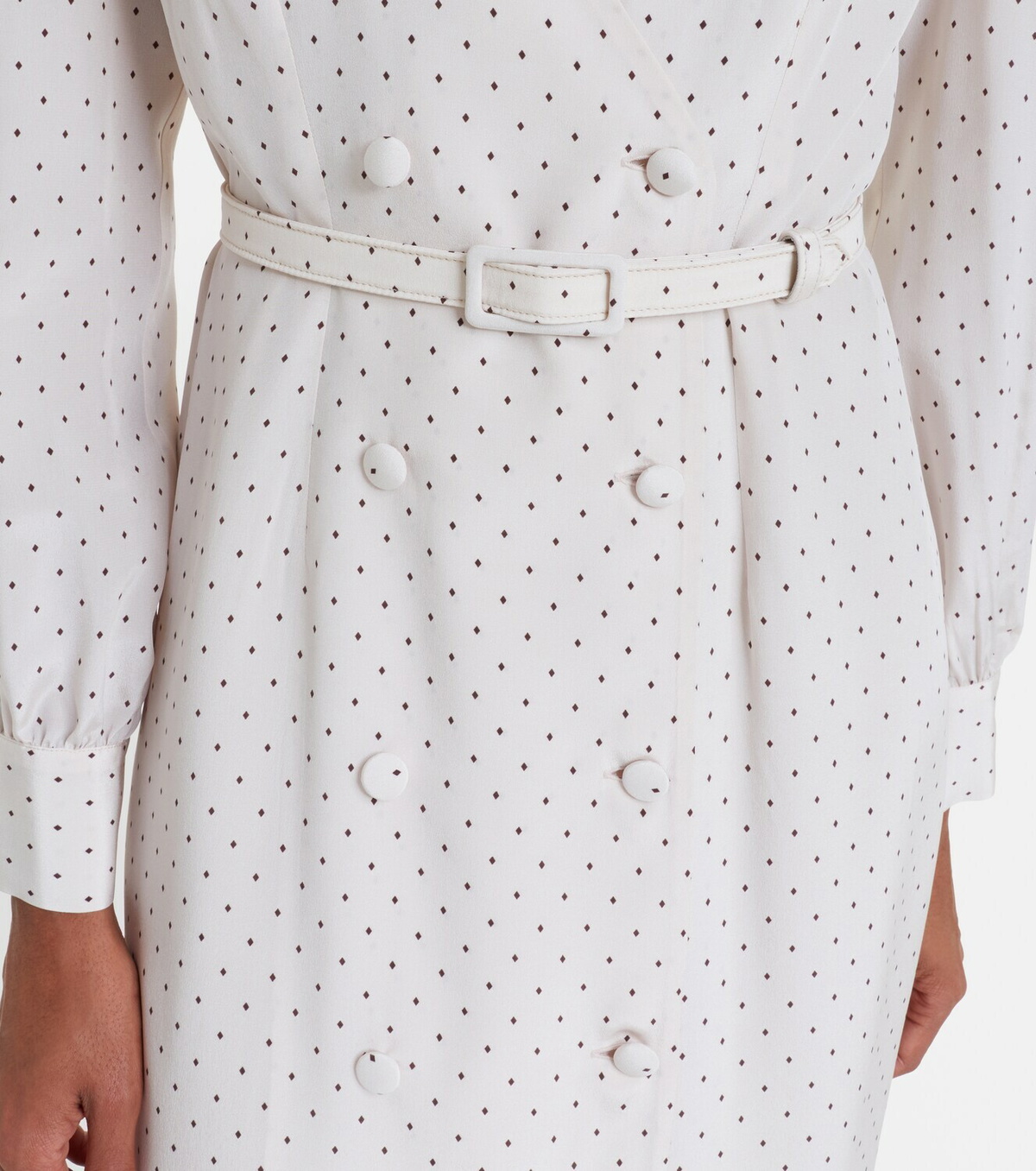Alessandra Rich Polka-dot silk midi dress