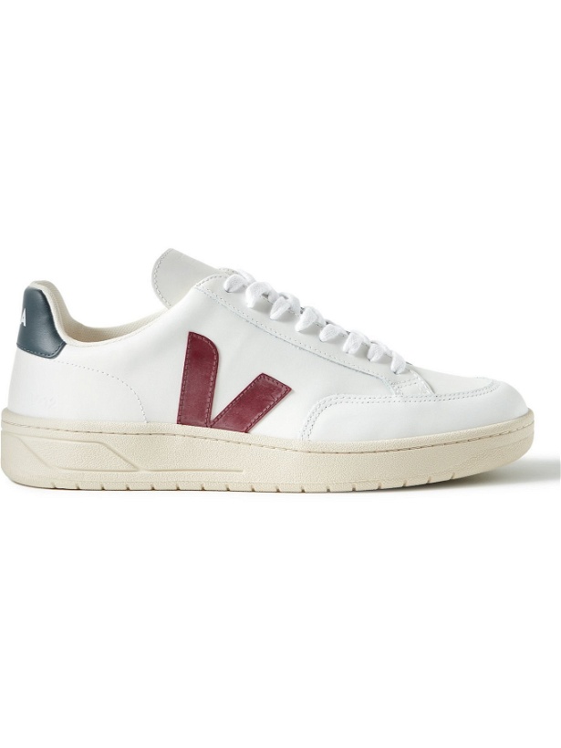 Photo: VEJA - V-12 Rubber-Trimmed Leather Sneakers - White