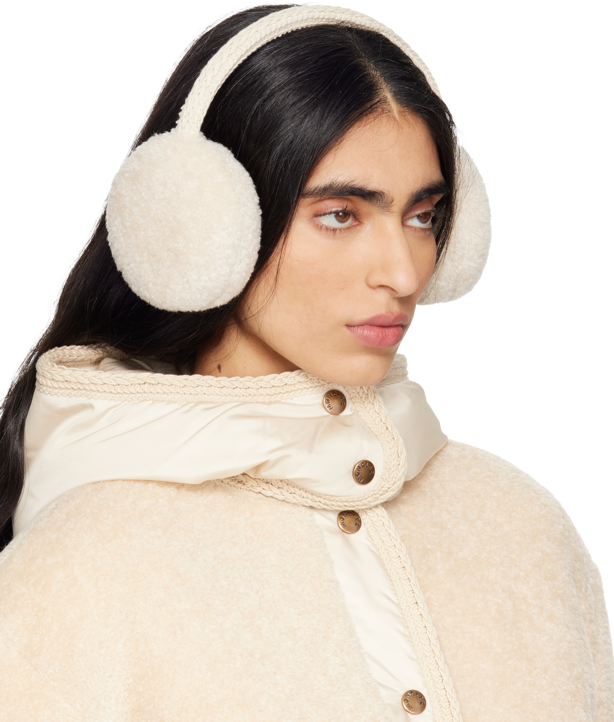 Moncler Off-White Teddy Ear Muffs