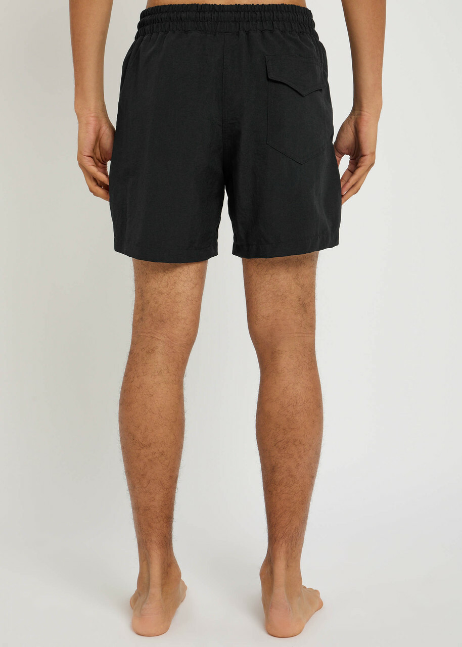 Cherry Los Angeles Five Star Logo-embroidered Nylon Swim Shorts Black
