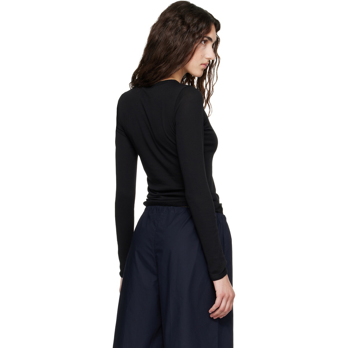 FLORE FLORE Black Olivia Longsleeve T-shirt