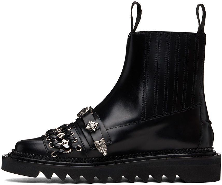 Toga Virilis Black Leather Chelsea Boots