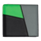 Loewe Navy and Green Puzzle Bifold Coin Wallet