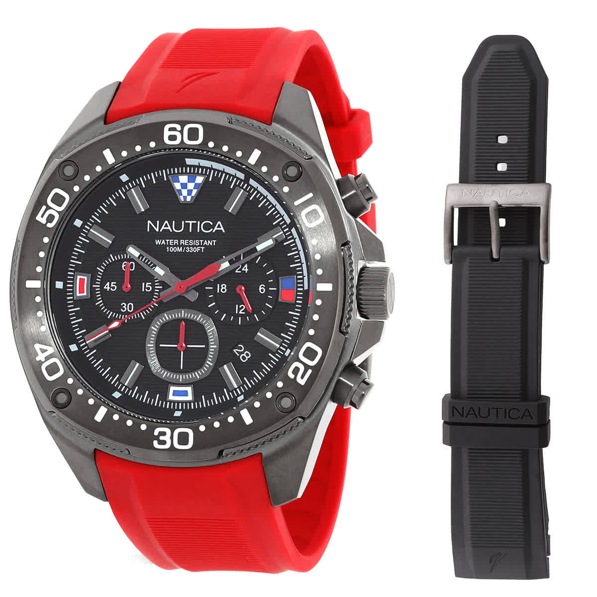 Nautica NCT Blue Sail Chronograph Quartz Black Dial Mens Watch NAPBSF409