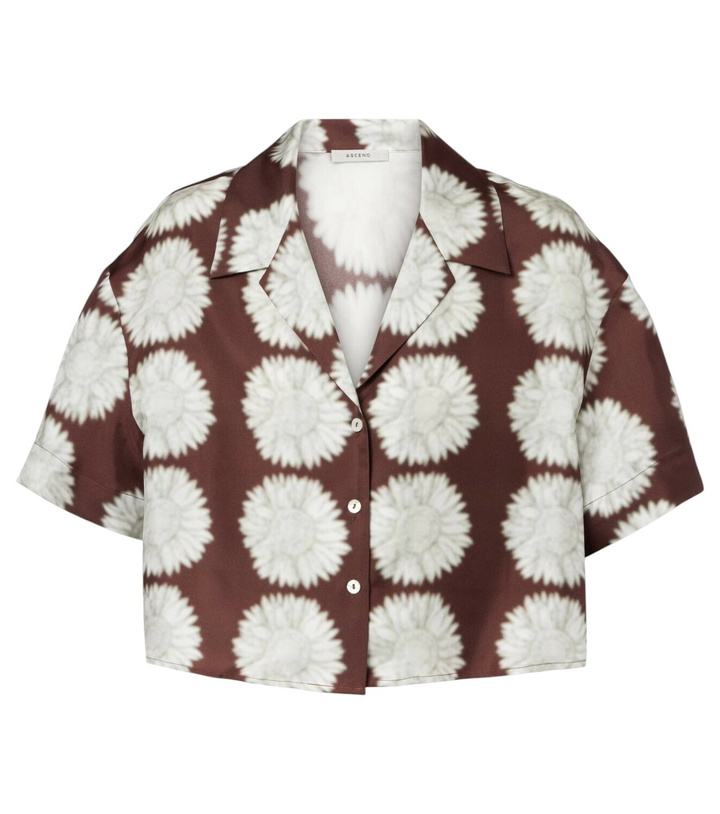 Photo: Asceno Lincoln floral silk twill cropped shirt