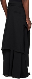 LU'U DAN Black Apron Midi Skirt