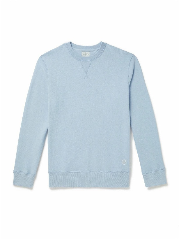 Photo: Kingsman - Logo-Embroidered Cotton and Cashmere-Blend Jersey Sweatshirt - Blue