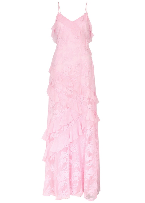 Photo: Loveshackfancy Rialto Ruffle-trimmed Lace Maxi Dress Rose