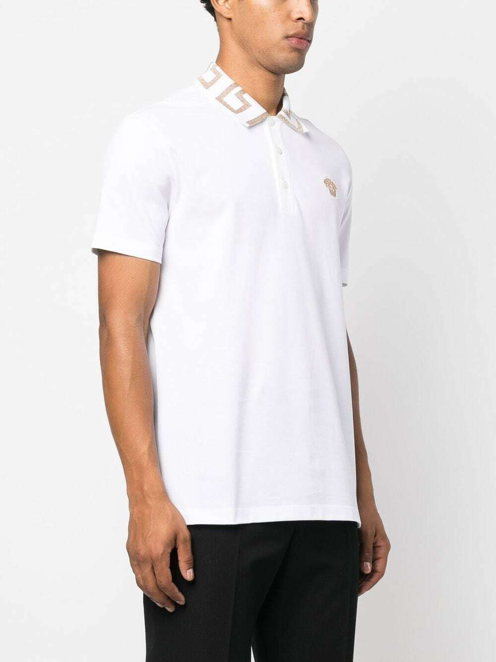 VERSACE - Logo Pique Cotton Polo Shirt Versace