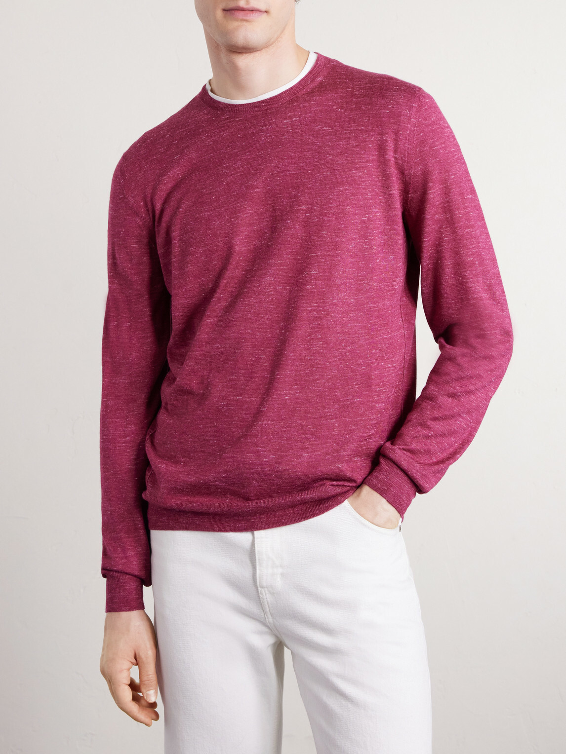 Zegna - Silk, Cashmere and Linen-Blend Sweater - Pink