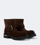 Balenciaga Venom suede biker boots