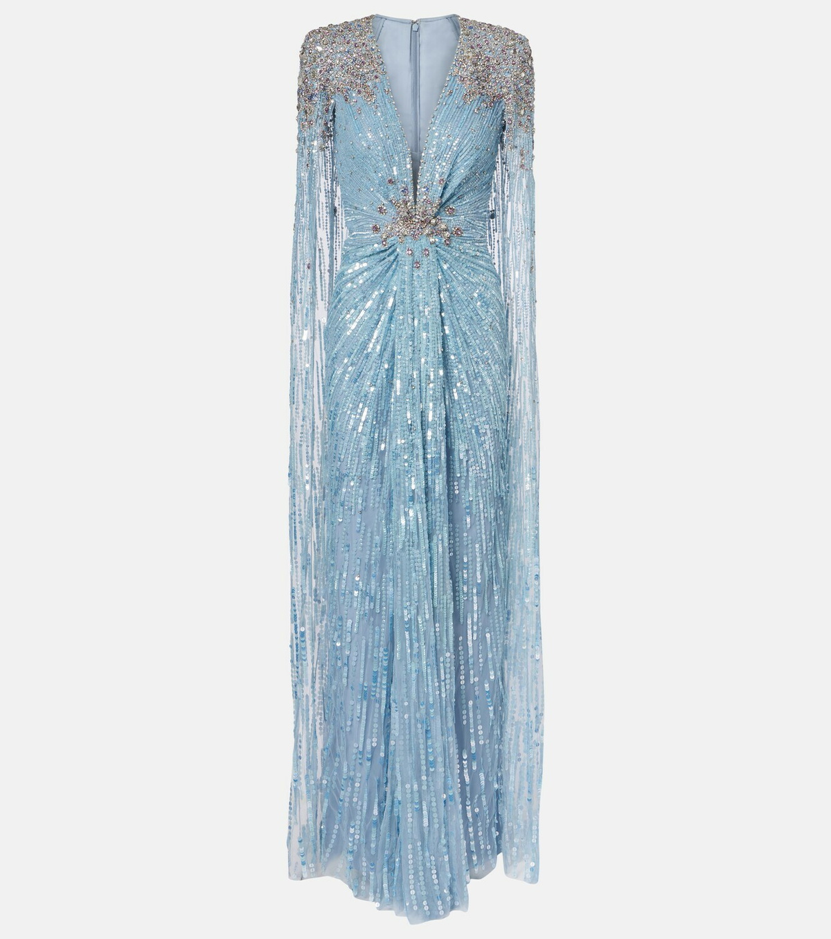 Jenny Packham Symphony embellished caped gown