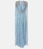 Jenny Packham Symphony embellished caped gown