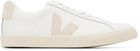 VEJA White & Beige Esplar Leather Sneakers