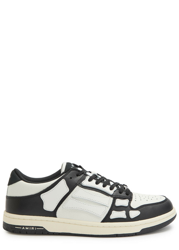Photo: Amiri Skel Panelled Leather Sneakers Black And White