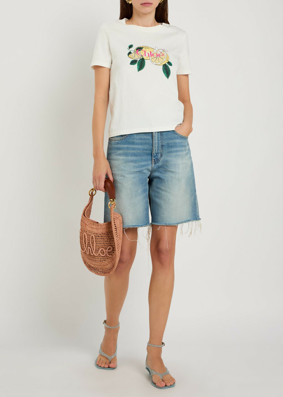 Chloe Frayed Denim Shorts