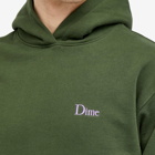 Dime Men's Classic Small Logo Hoodie in Forest Green