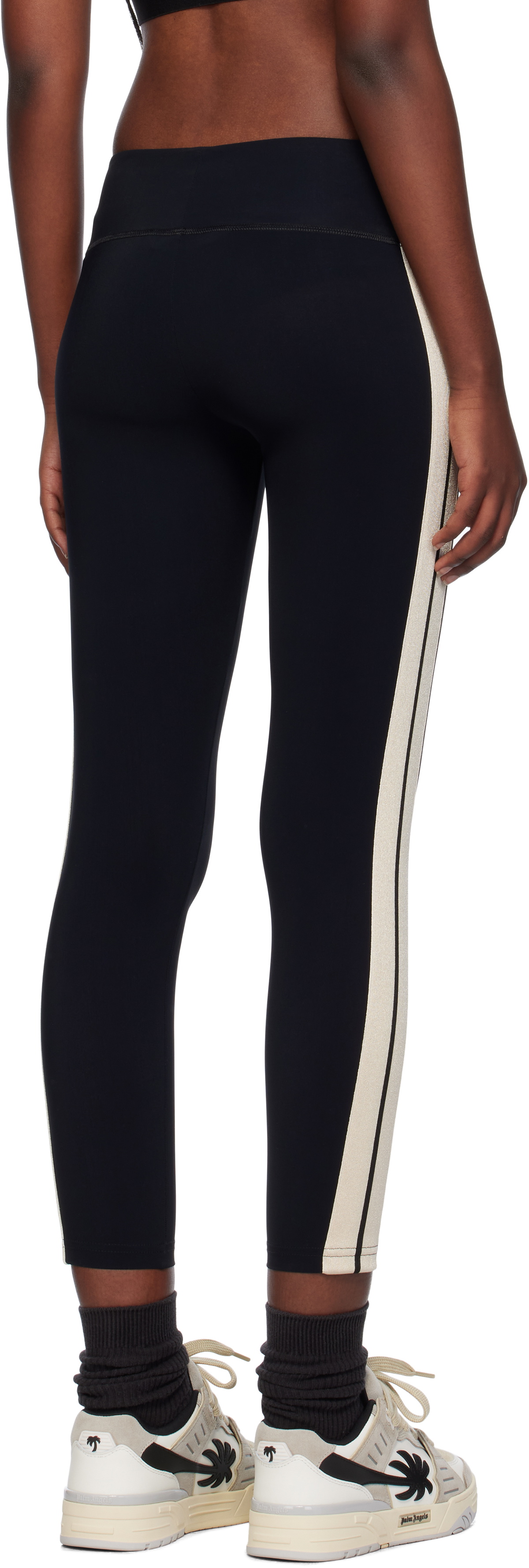 Palm Angels Black & Off-White Training Track Sport Leggings