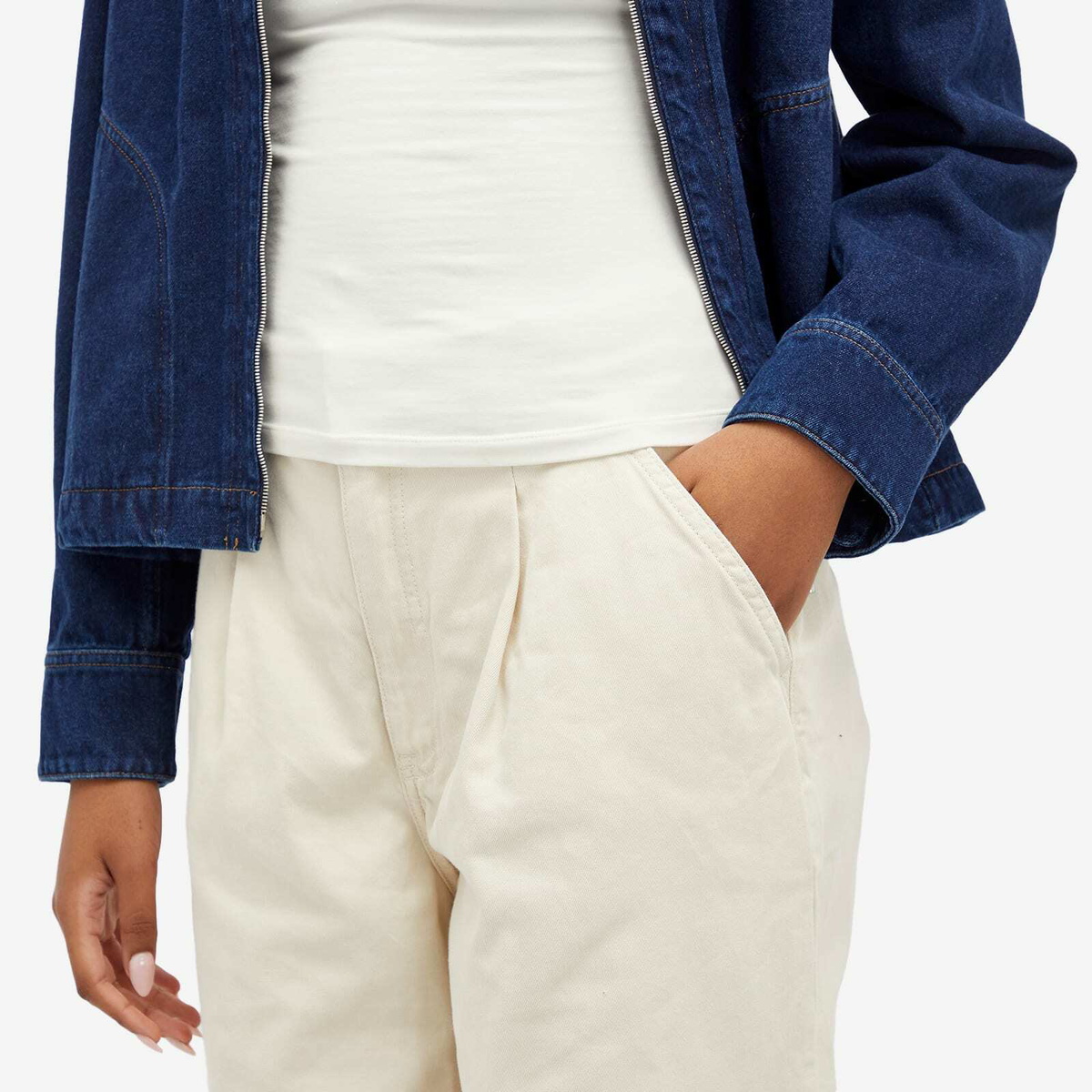 Nudie Jeans Co Women's Nudie Suki Workwear Sailor Pants in Ecru