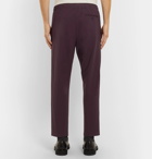 Mr P. - Slim-Fit Stretch-Virgin Wool Drawstring Trousers - Men - Merlot