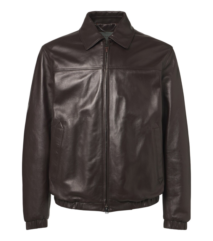 Photo: Canali Leather blouson jacket