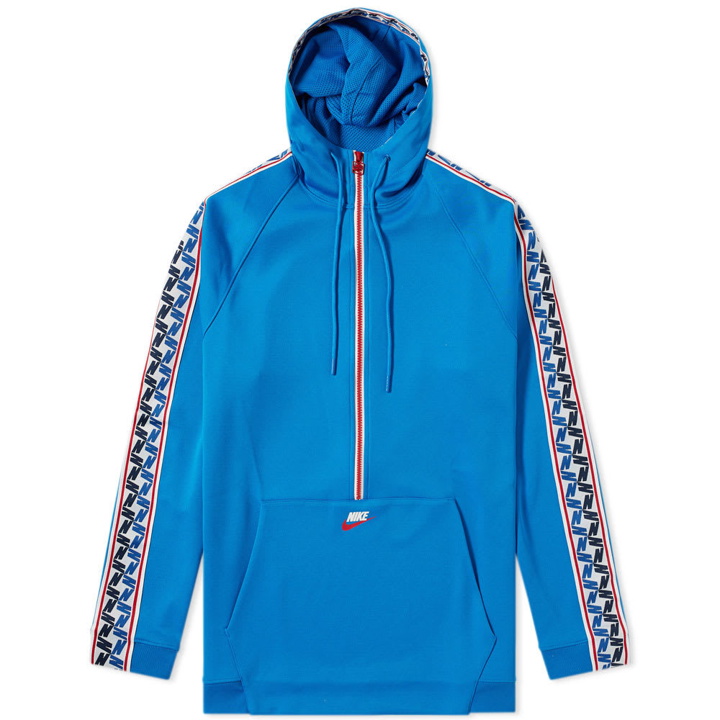 Photo: Nike Taped Poly Half Zip Hooded Sweat Blue