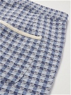 OLIVER SPENCER - Cotton-Seersucker Drawstring Shorts - Blue