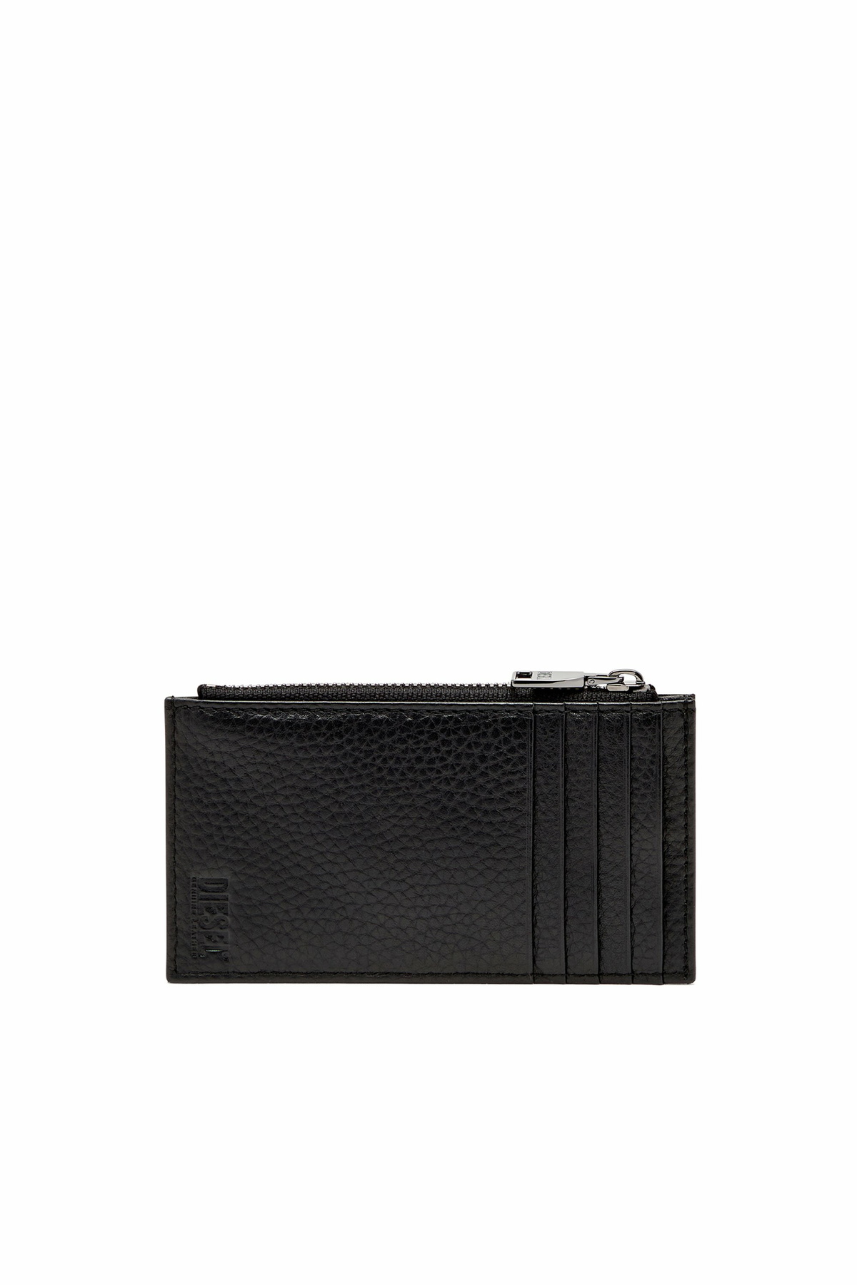 Diesel Flat card holder in grainy leather - Small Wallets Mens in Black