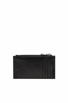 Diesel Flat card holder in grainy leather - Small Wallets Mens in Black