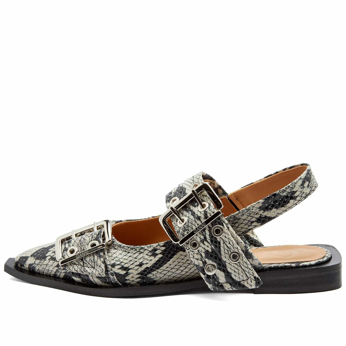GANNI Women's Chunky Buckle Ballerina in Sand GANNI