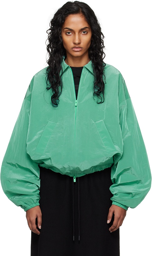 Photo: Fear of God ESSENTIALS Green Shell Bomber Jacket