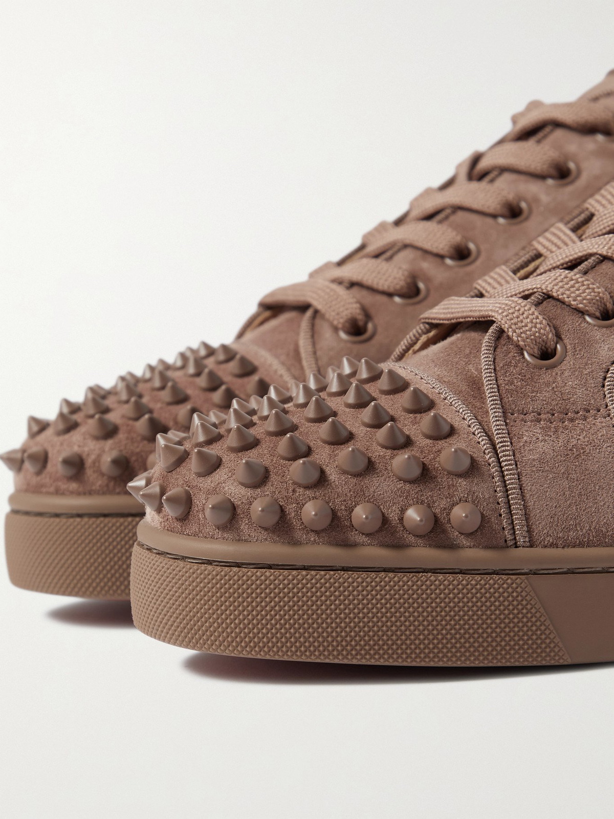 CHRISTIAN LOUBOUTIN - Louis Junior Spikes Cap-Toe Suede Sneakers