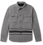 Brioni - Striped Melton Wool Overshirt - Gray