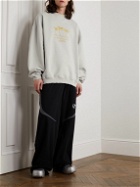 VETEMENTS - Oversized Embroidered Distressed Cotton-Blend Jersey Sweatshirt - White