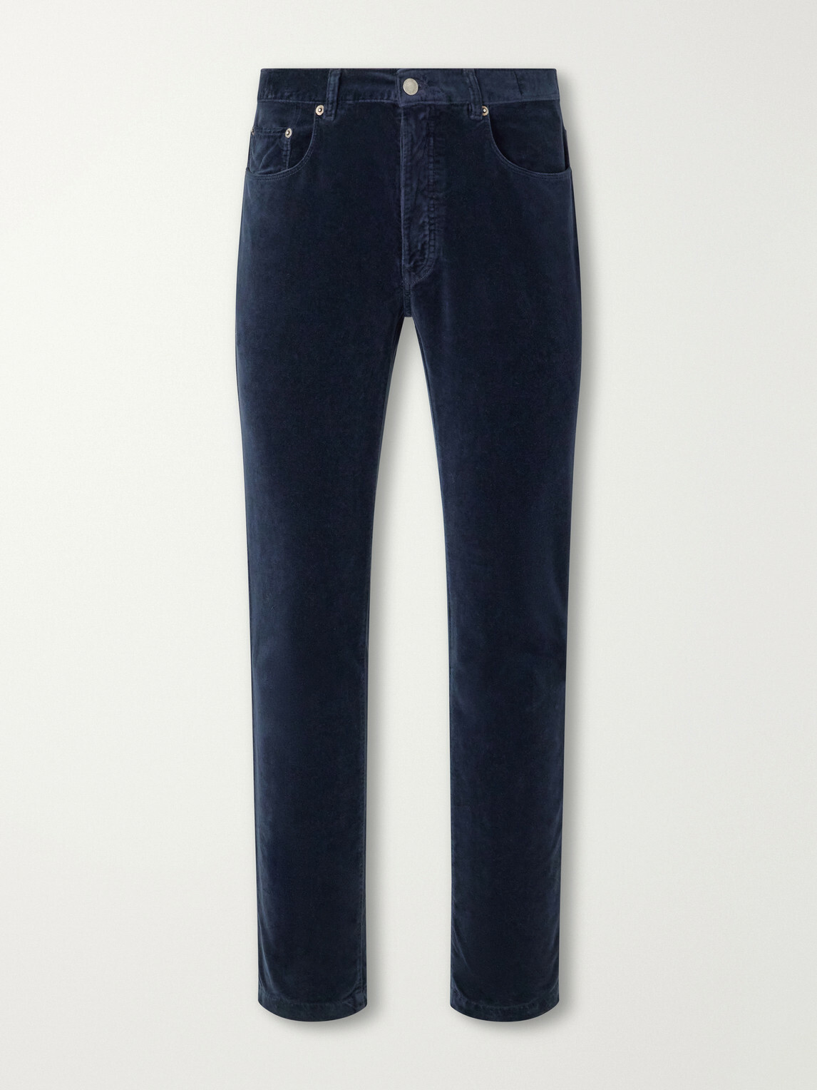 Massimo Alba - Straight-Leg Cotton-Velvet Trousers - Blue