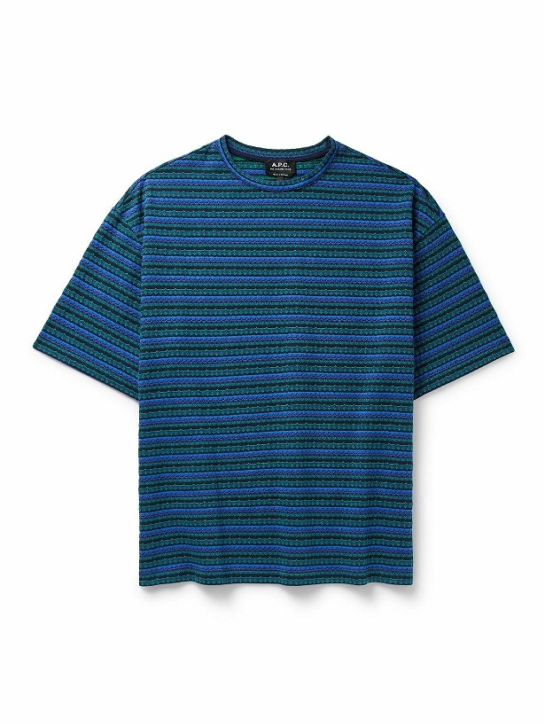 Photo: A.P.C. - Bahia Jacquard-Knit Cotton T-Shirt - Blue