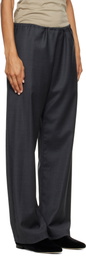 ssstein Gray Wool Silk Drawstring Easy Trousers