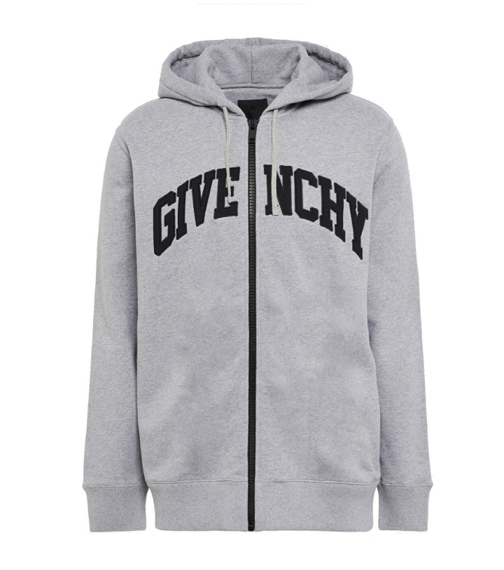 Photo: Givenchy - Logo cotton jersey zip-up hoodie