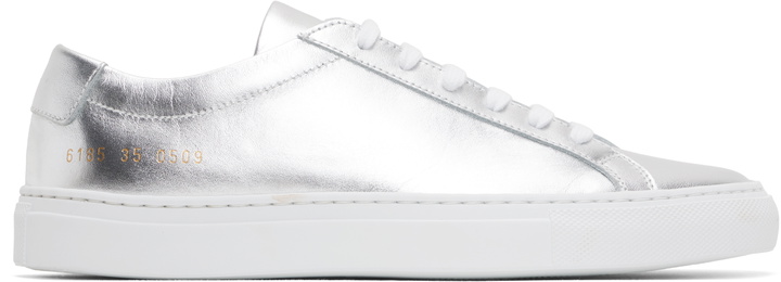 Photo: Common Projects Silver Achilles Shiny Sneakers