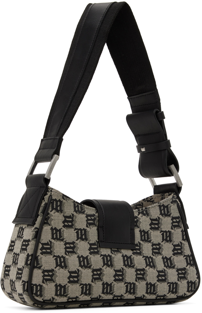 MISBHV Black & Taupe Jacquard Monogram Small Bag