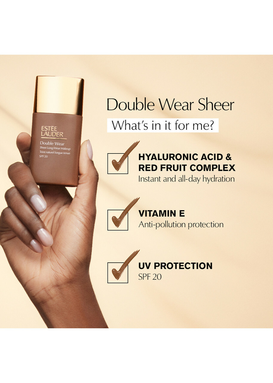 Estée Lauder Double Wear Sheer Long-Wear Foundation SPF20 30ml - 4c3 Soft Tan, spf Foundation , Felt