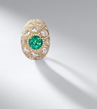 Suzanne Kalan 18kt gold ring with diamonds and emerald