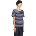 Maison Margiela Blue Striped Wool Crewneck T-shirt
