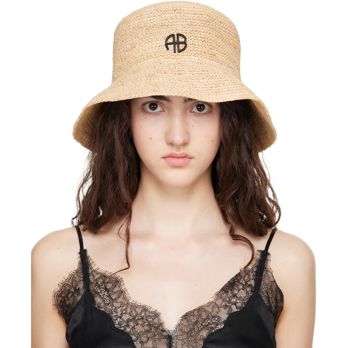 ANINE BING Beige Cabana Bucket Hat
