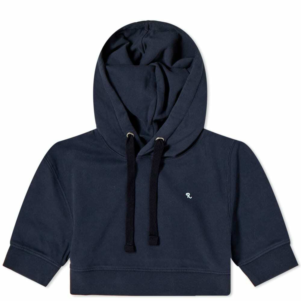 Photo: Raf Simons Women's Cropped Embroidery Patch Hoody in Dark Navy