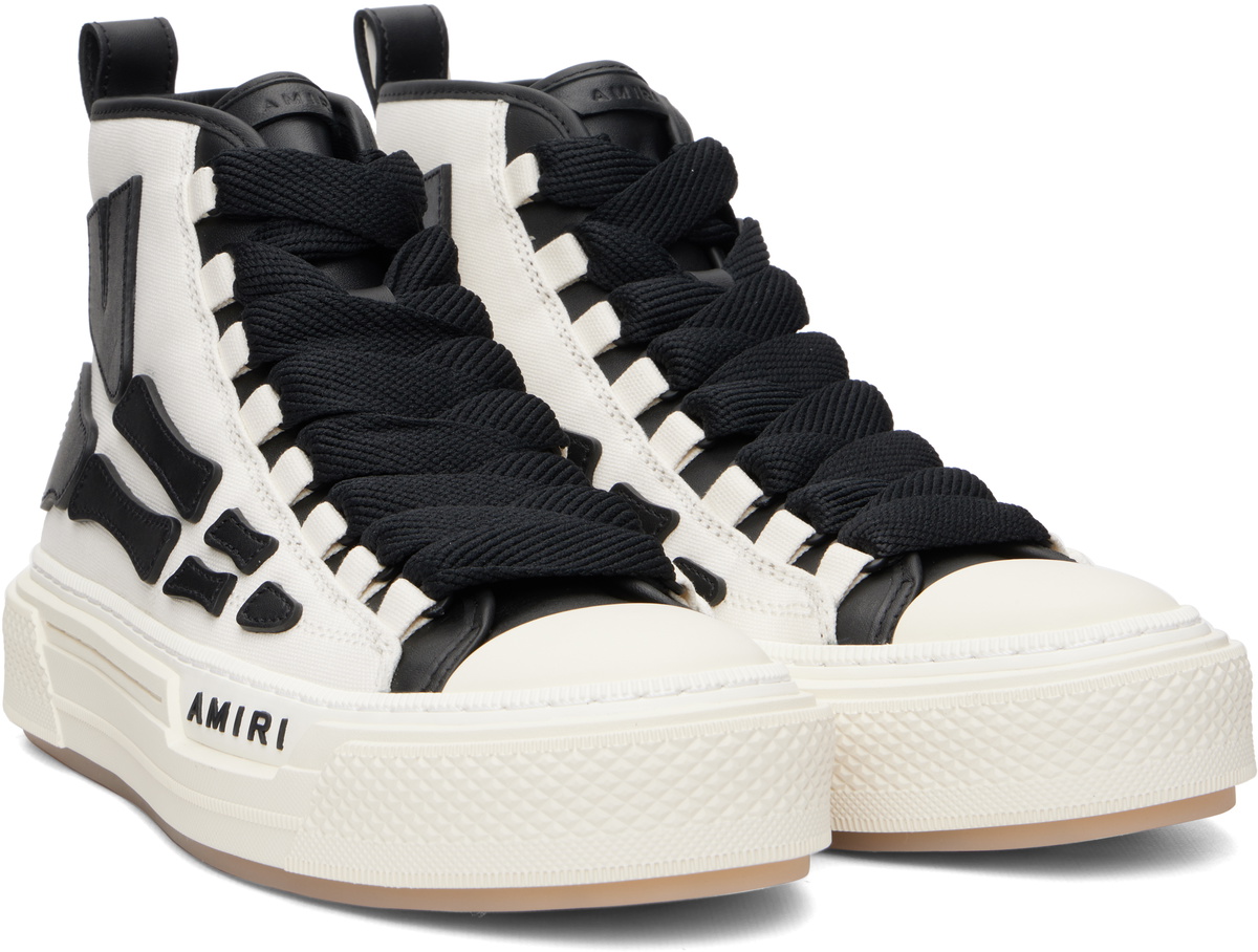 AMIRI Black & White Skel Court Hi Sneakers