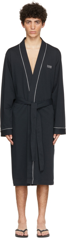 Photo: Boss Navy Cotton Kimono Robe