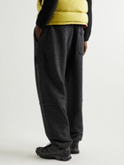 Stone Island Shadow Project - Straight-Leg Logo-Appliquéd Cotton-Blend Fleece Sweatpants - Black