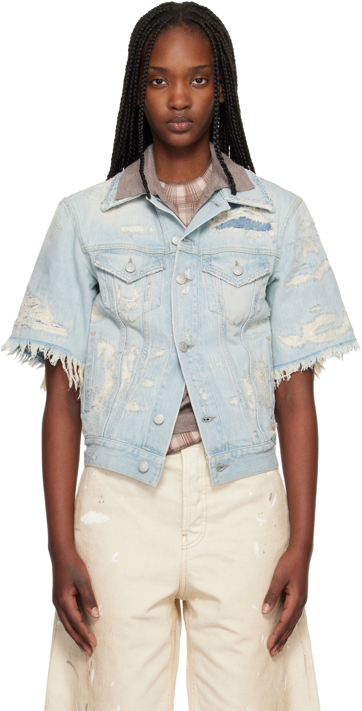Acne Studios Blue Mended Denim Jacket