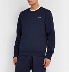 Lacoste Tennis - Logo-Appliquéd Fleece-Back Cotton-Blend Jersey Sweatshirt - Blue
